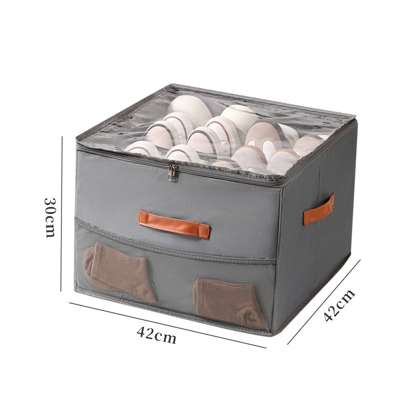 upsell🔥Oxford Fabric Foldable Design Shoe Organizer, Storage Box– Large Capacity, Dustproof & Breathable for Closet & Bedroom 🧺✨ — Devareon®