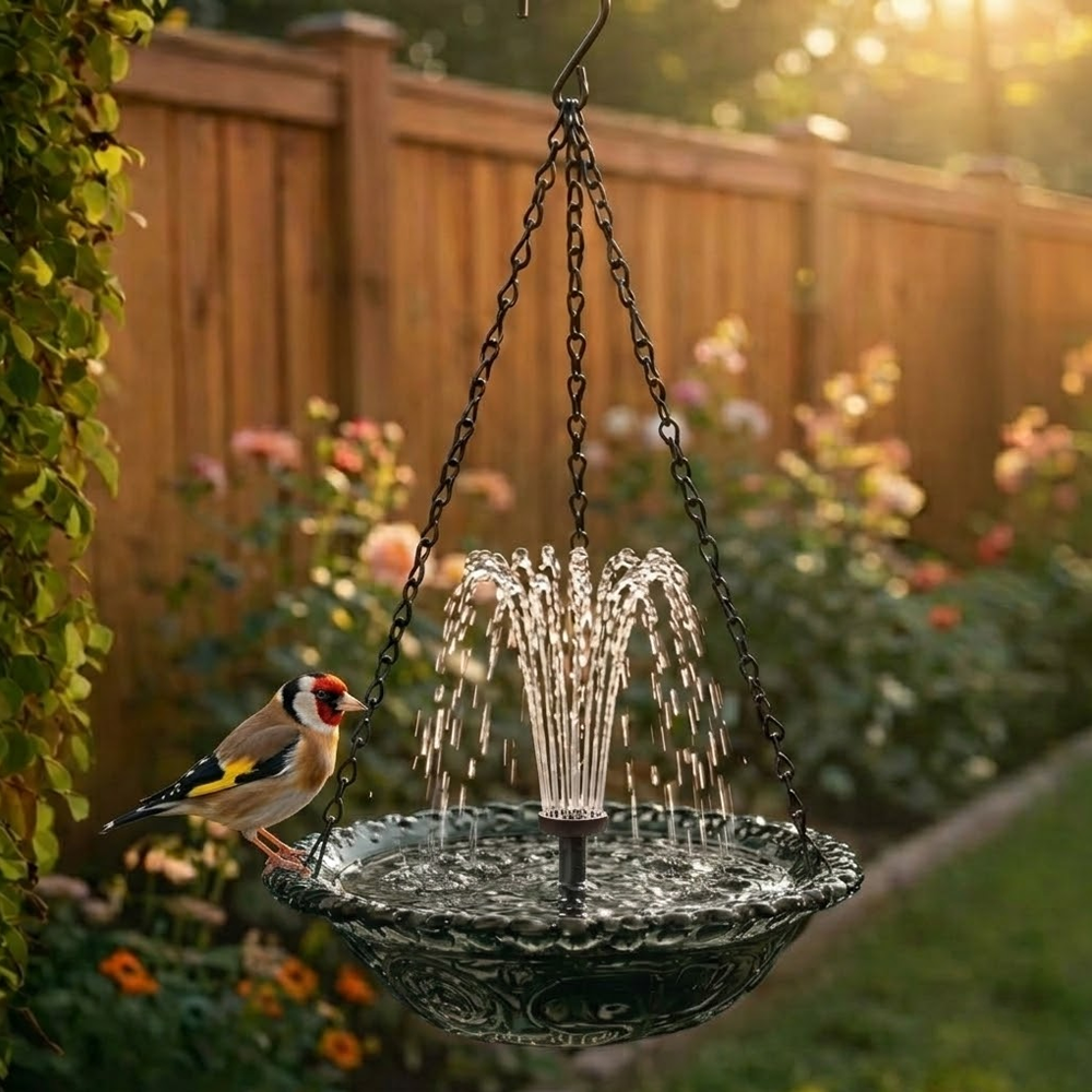 🔥🔥2026 Spring Sale 40% Off--🐦Solar Cascade Hanging Bird Bath Fountain -Devareon®