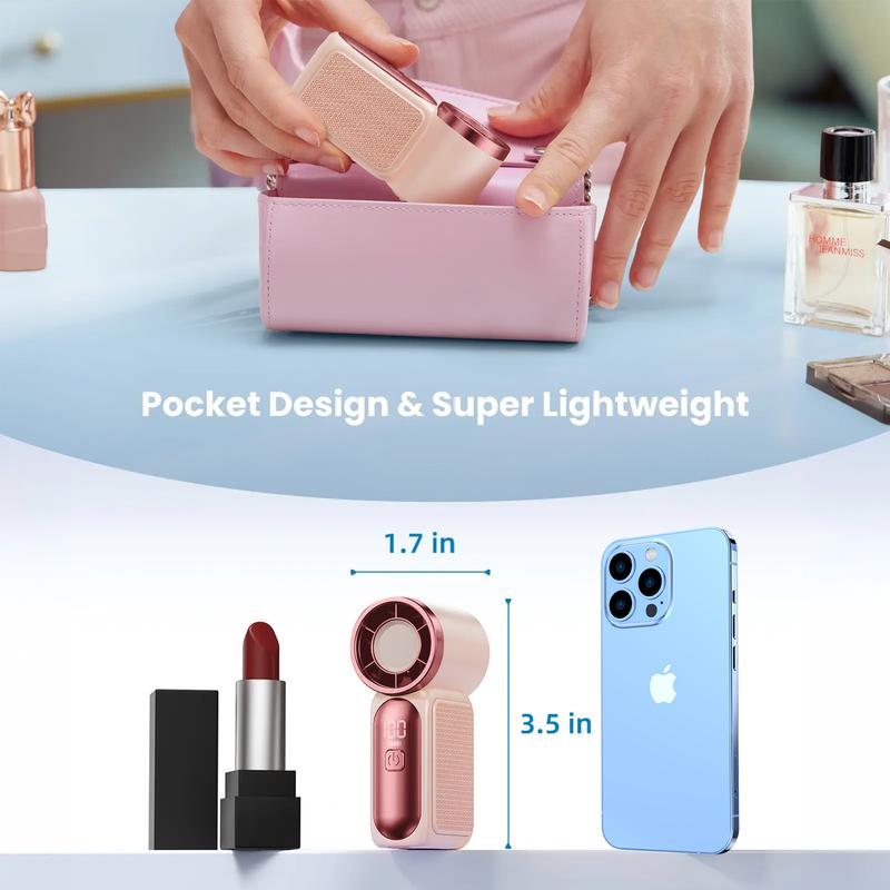 Devareon®🥳2026 HOT SALE🥳50K+ SOLD!❄️ Turbo Handheld Fan – 16900 RPM, 6 speeds, LED display. 3000mAh battery, 10.7hrs cooling. Pocket‑sized power!