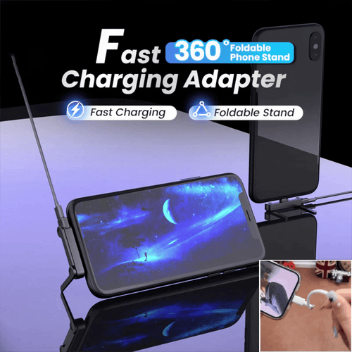 Devareon®🔥Fast Charging Adapter with 360° Foldable Phone Stand
