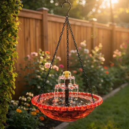 upsell🔥🔥2026 Spring Sale 40% Off--🐦Solar Cascade Hanging Bird Bath Fountain  -Devareon®