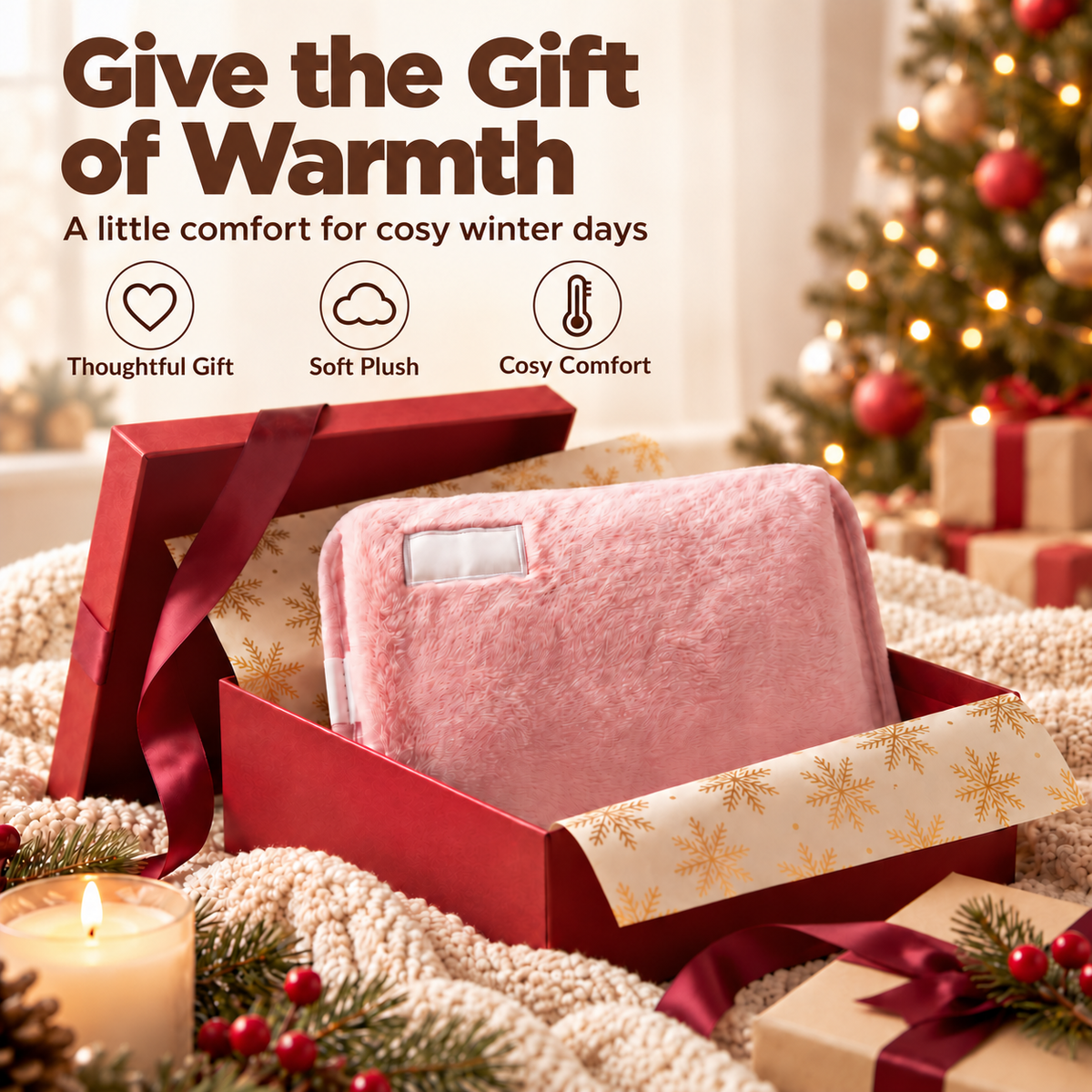🧸 Rechargeable Electric Hot Water Bottle – Soft Plush Hand Warmer for Cosy Winter Comfort | Devareon®