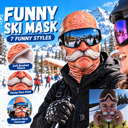 🤣❄️ Funny Realistic Face Ski Mask – Hilarious Winter Balaclava for Skiing, Snowboarding, Parties & Outdoor Fun! 🎿🔥| Devareon®