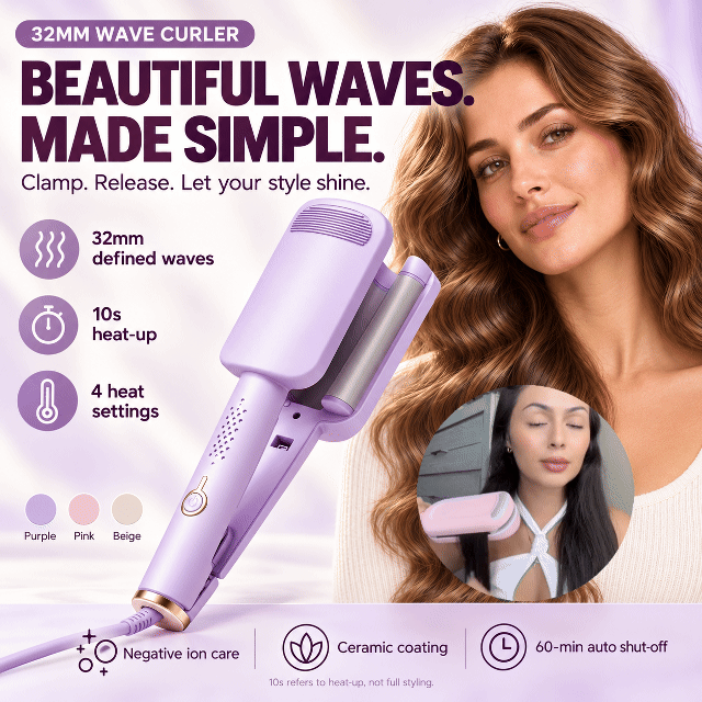 🔥 2026 New Arrivals | 60% OFF 🎁 Wavy Curling Iron – Add Volume, Bounce & Beautiful Waves in Seconds | Devareon®
