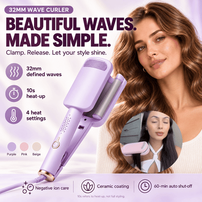 🔥 2026 New Arrivals | 60% OFF 🎁 Wavy Curling Iron – Add Volume, Bounce & Beautiful Waves in Seconds | Devareon®