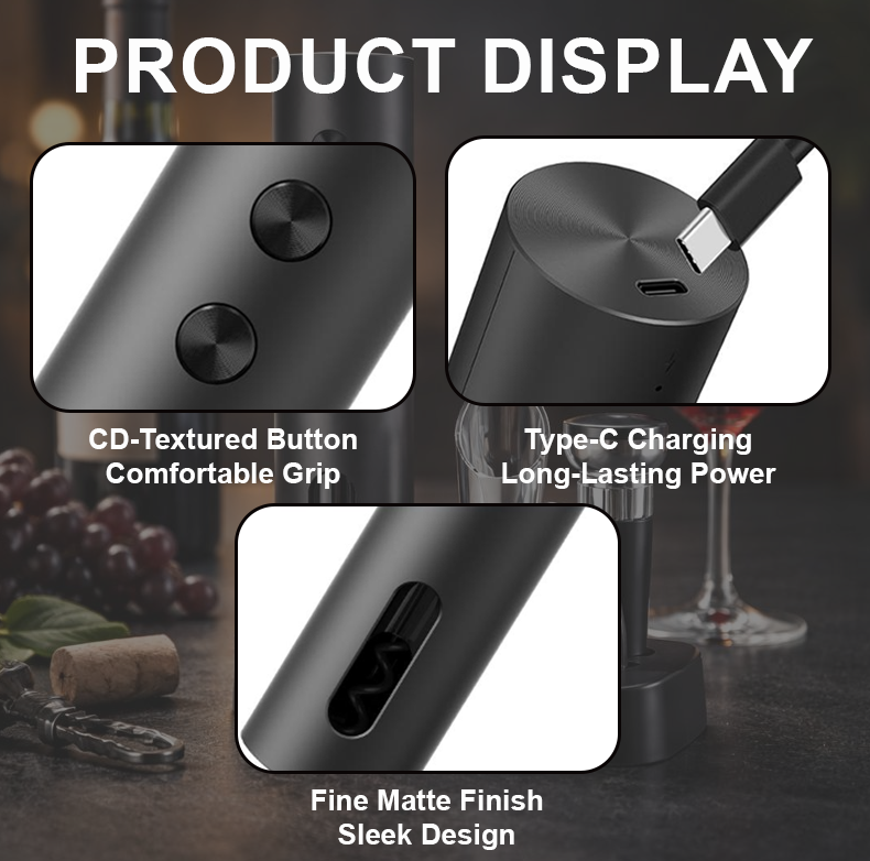 Devareon®🍷 Electric Wine Opener – One-Touch Automatic Corkscrew with USB Rechargeable Battery