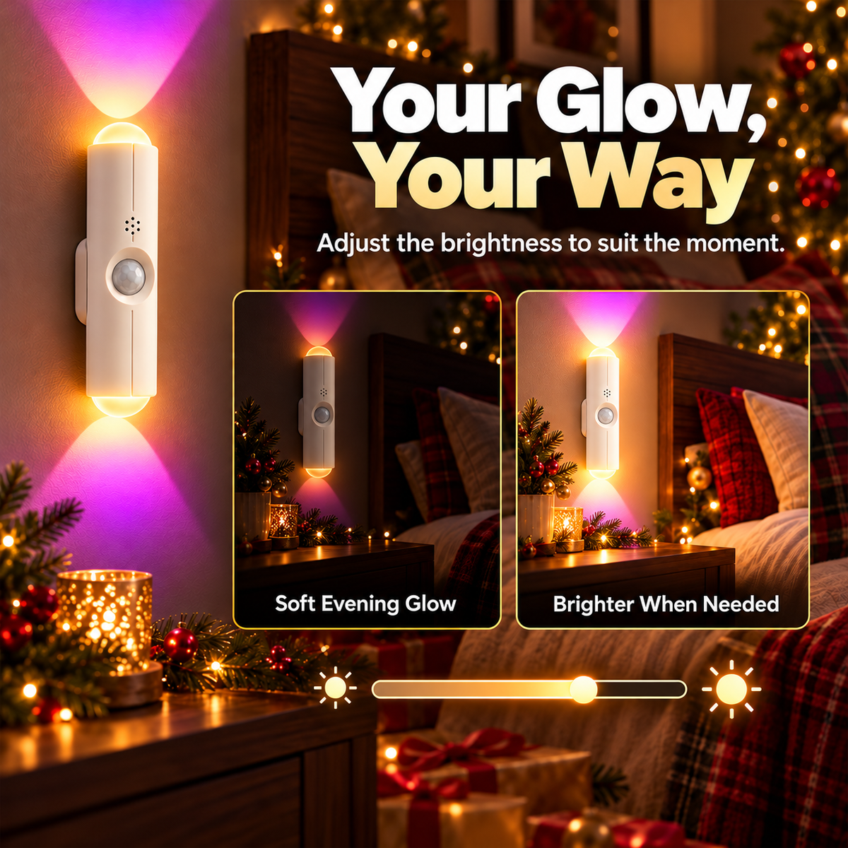 🎁🎄 Christmas RGB Mood Light – 7 Colours to Turn Your Home into Your Personal Sanctuary | Rechargeable & Motion Activated | Devareon®