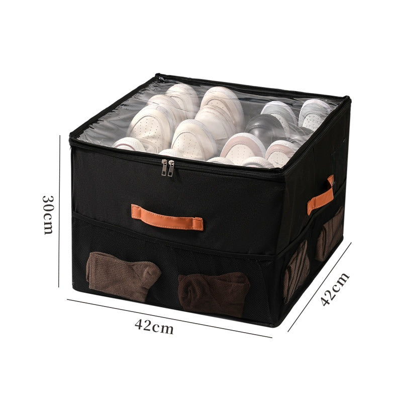 upsell🔥Oxford Fabric Foldable Design Shoe Organizer, Storage Box– Large Capacity, Dustproof & Breathable for Closet & Bedroom 🧺✨ — Devareon®