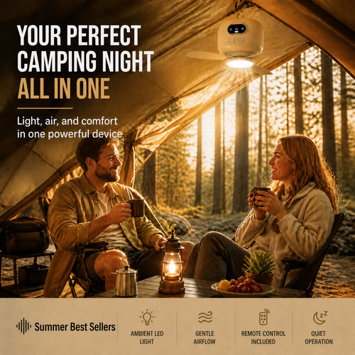 Devareon®⏳🔥LIMITED-TIME 50% OFF! 🌬️ Rechargeable Ceiling Fan with LED Light – Cool & Bright Anywhere ✨