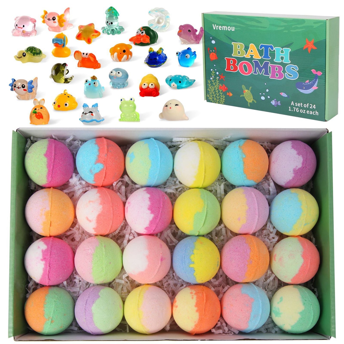 🧸 Devareon® 12-Piece Bath Bomb Gift Set for Kids ✨🛀