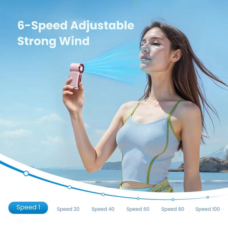 Devareon®🥳2026 HOT SALE🥳50K+ SOLD!❄️  Turbo Handheld Fan – 16900 RPM, 6 speeds, LED display. 3000mAh battery, 10.7hrs cooling. Pocket‑sized power!