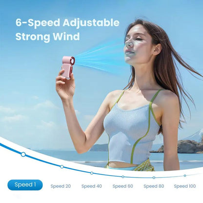 Devareon®🥳2026 HOT SALE🥳50K+ SOLD!❄️  Turbo Handheld Fan – 16900 RPM, 6 speeds, LED display. 3000mAh battery, 10.7hrs cooling. Pocket‑sized power!