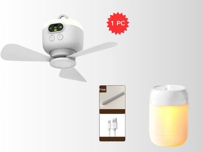 Devareon®⏳🔥LIMITED-TIME 50% OFF! 🌬️ Rechargeable Ceiling Fan with LED Light – Cool & Bright Anywhere ✨