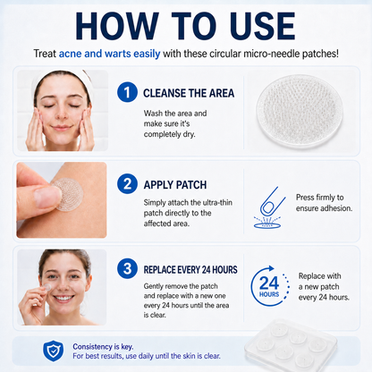 🌿Botanical Microneedle Hydrocolloid Patches — Targeted At-Home Skincare for Small Areas of Concern | For Moles, Acne, Flat Warts, Skin Tags, Wrinkles, Scars & Blemishes| Devareon®