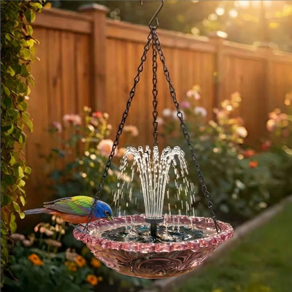 🔥🔥2026 Spring Sale 40% Off--🐦Solar Cascade Hanging Bird Bath Fountain  -Devareon®