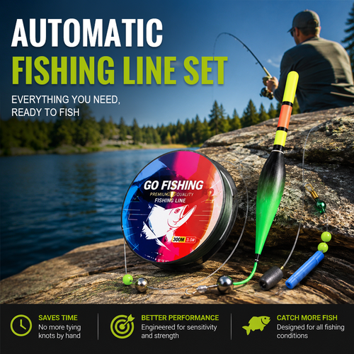Devareon®🎣Automatic Fishing Line Set – Pre‑rigged, just cast & catch. Includes luminous float & accessory compartment. Perfect for beginners & seasoned anglers.