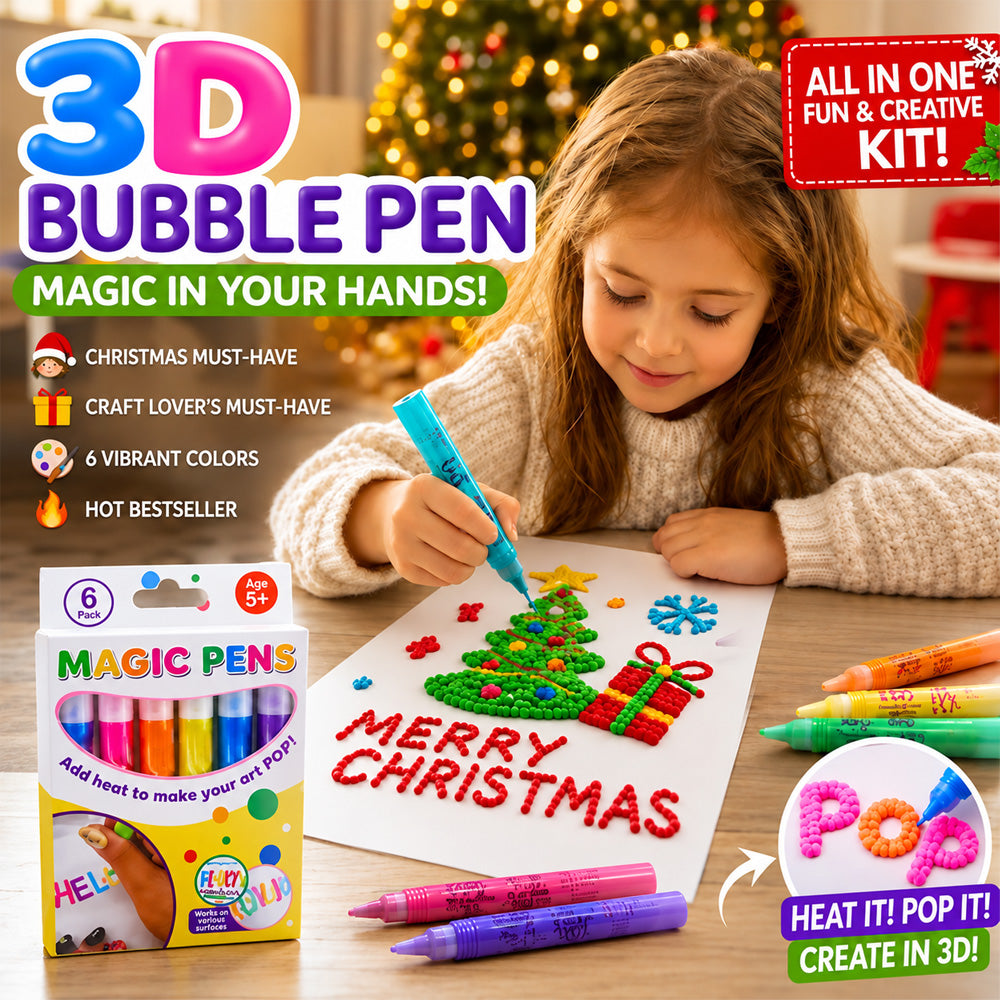 💥 LAST DAY! Buy 2 Get 1 FREE 🎁 3D Magic Pen – Create Puffy 3D Art with Every Stroke!🎄Creative Christmas Gift | DIY Bubble Drawing Fun | Devareon®