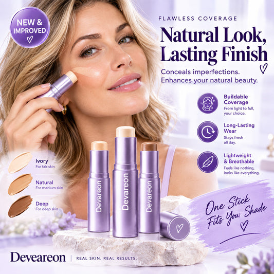 🔥48% OFF | 2026 Upgraded 2-in-1 Color-Adapting Foundation Stick💕Lightweight, Natural Coverage | Devareon®