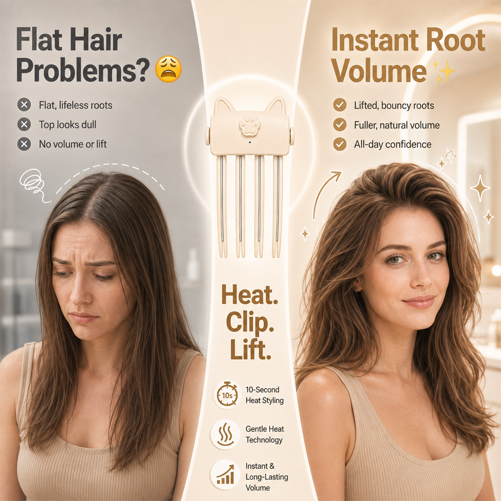 🎉48K+ Sold 💇 Wireless Heated Volumizing Root Lift Clip✨Portable Travel Hair Styling Tool for Flat Fine Hair— Devareon®