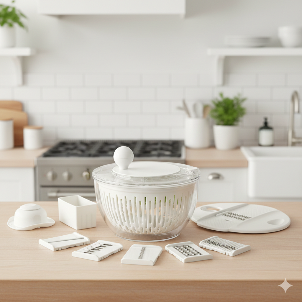 Devareon®4-in-1 Vegetable Slicer & Salad Spinner