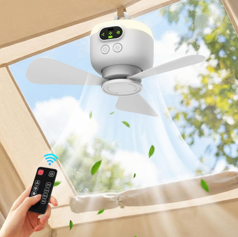 Devareon®⏳🔥LIMITED-TIME 50% OFF! 🌬️ Rechargeable Ceiling Fan with LED Light – Cool & Bright Anywhere ✨
