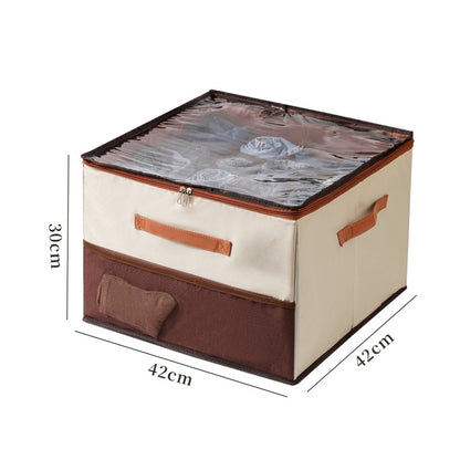 upsell🔥Oxford Fabric Foldable Design Shoe Organizer, Storage Box– Large Capacity, Dustproof & Breathable for Closet & Bedroom 🧺✨ — Devareon®