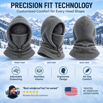 upsell⚡ Limited-Time 40% OFF ❄️ 3-in-1 Thermal Fleece Balaclava | Cozy Hood, Face Mask & Neck Warmer for Skiing, Cycling & Hiking| Devareon®