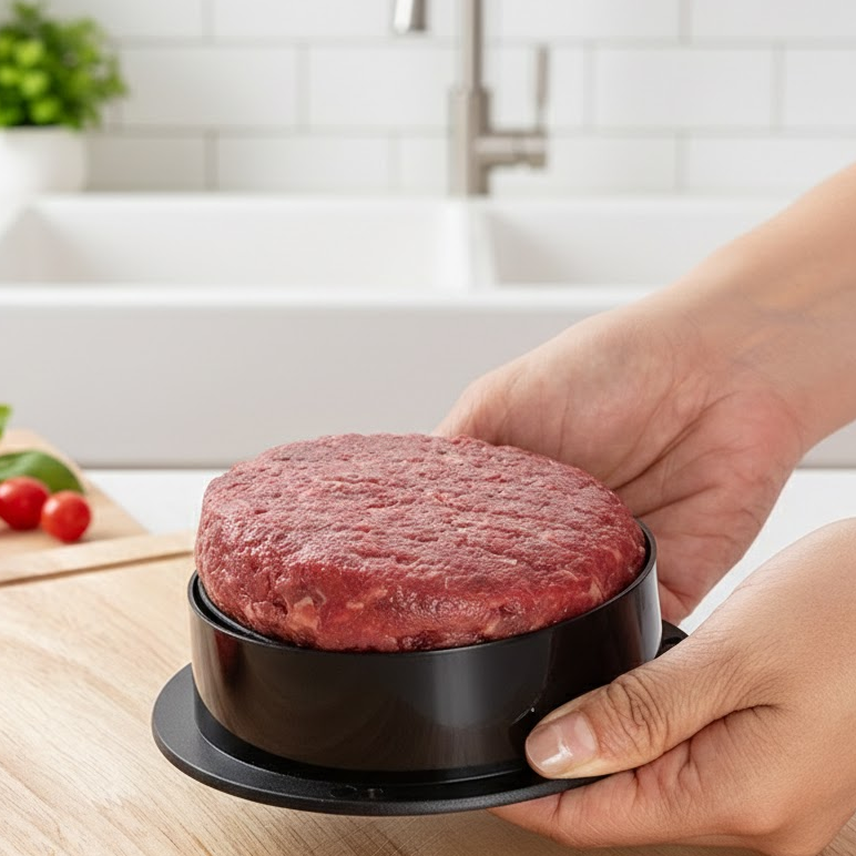 Devareon®Manual Burger Patty Press Mold – Non-Stick Round DIY Meat & Rice Shaper