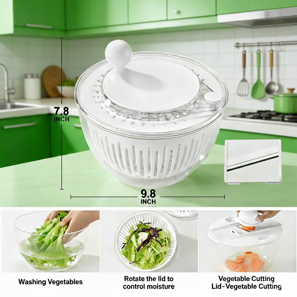 Devareon®4-in-1 Vegetable Slicer & Salad Spinner