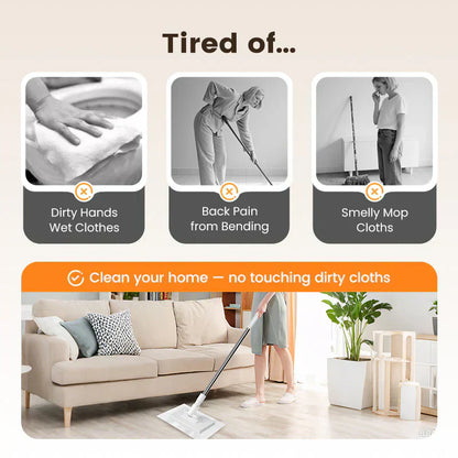 Devareon®🧹Disposable Dust Mop with 5 Reusable Cloths