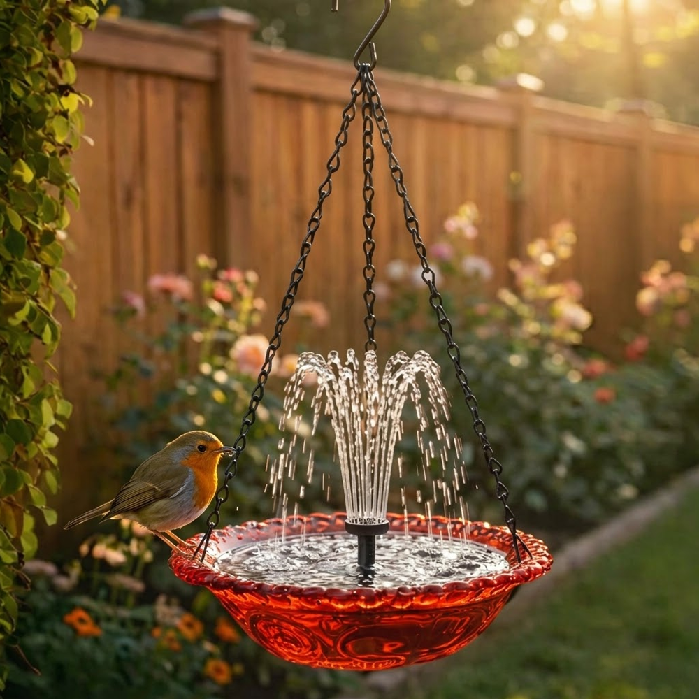 🔥🔥2026 Spring Sale 40% Off--🐦Solar Cascade Hanging Bird Bath Fountain  -Devareon®