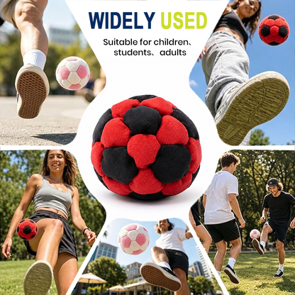 Devareon® 6 Pack Soccer Hackys Footbag Sacks - Soft Plush Footbags for Adults