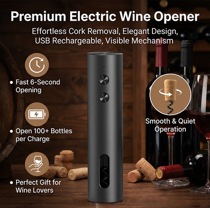 Devareon®🍷 Electric Wine Opener – One-Touch Automatic Corkscrew with USB Rechargeable Battery