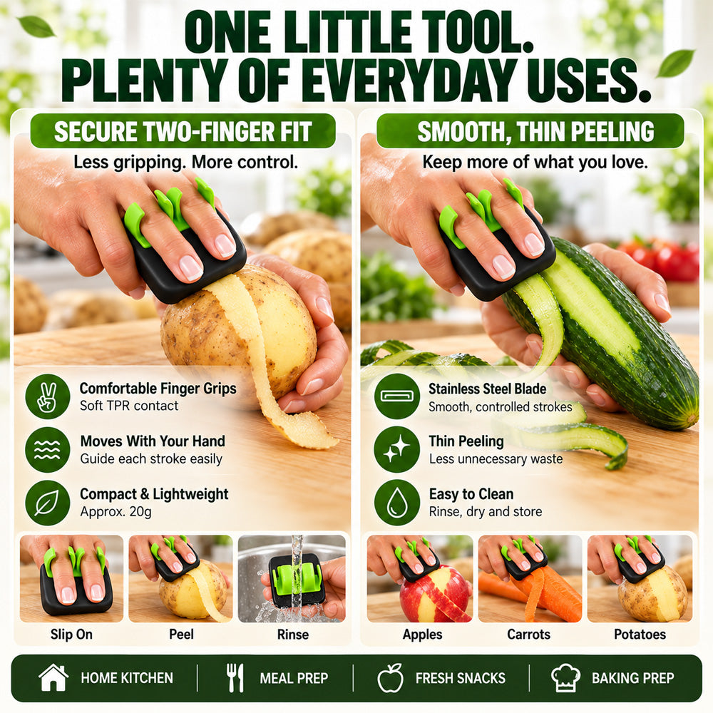 🔥 2026 New Arrivals | 🥕 Ergonomic Two-Finger Peeler – Effortless Fruit & Vegetable Peeling, Less Waste & More Convenience | Devareon®
