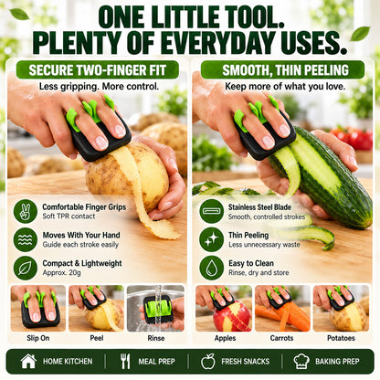 🔥 2026 New Arrivals | 🥕 Ergonomic Two-Finger Peeler – Effortless Fruit & Vegetable Peeling, Less Waste & More Convenience | Devareon®