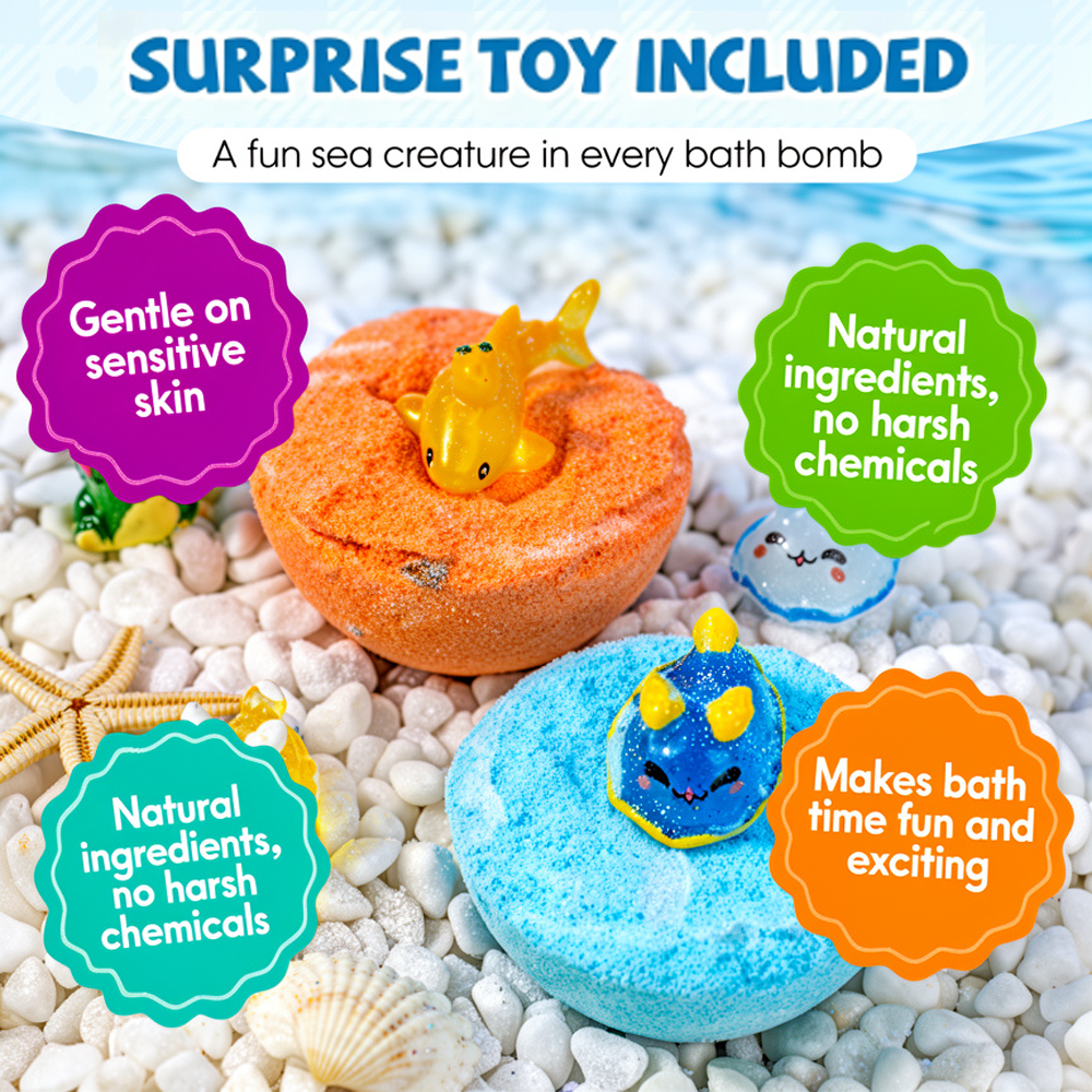 🧸 Devareon® 12-Piece Bath Bomb Gift Set for Kids ✨🛀