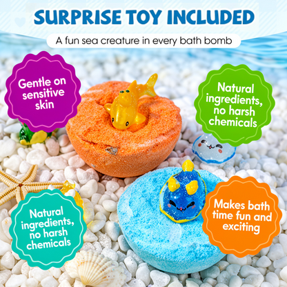 🧸 Devareon® 12-Piece Bath Bomb Gift Set for Kids ✨🛀