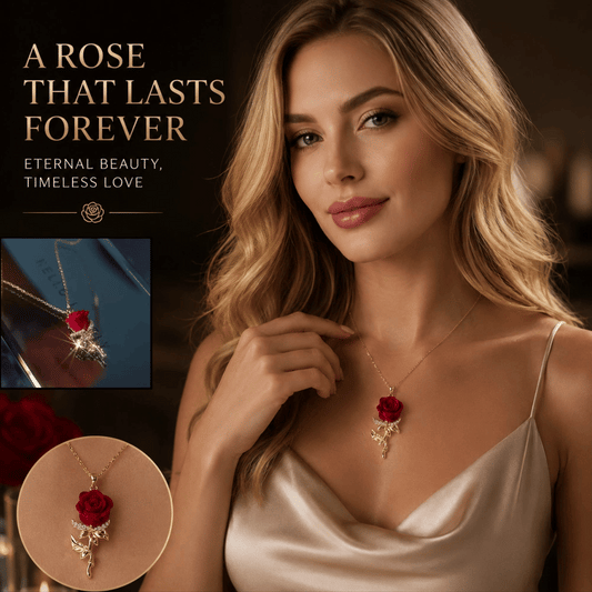 Devareon® Elegant Red Rose Pendant Necklace