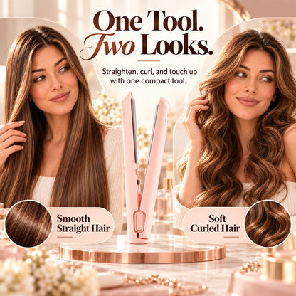 🔥 40% OFF | ✨ 2026 Upgraded 2-in-1 Mini Curling Iron — 🎀 Create Curls & Sleek Styles On the Go | Devareon®