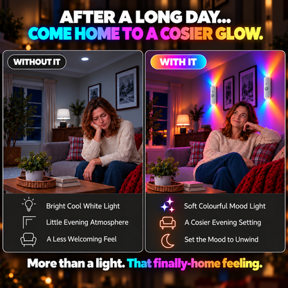 🌈 Buy 2 Get 1 Free | Rechargeable Motion Sensor Night Light – Dimmable RGB Glow for Cozy Spaces | Devareon®