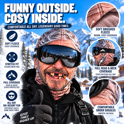 🤣❄️ Funny Realistic Face Ski Mask – Hilarious Winter Balaclava for Skiing, Snowboarding, Parties & Outdoor Fun! 🎿🔥| Devareon®