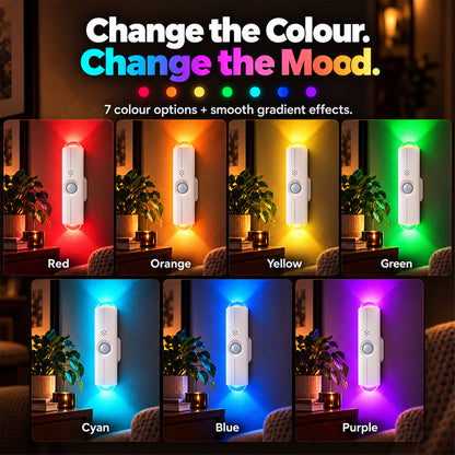 🌈 Buy 2 Get 1 Free | Rechargeable Motion Sensor Night Light – Dimmable RGB Glow for Cozy Spaces | Devareon®
