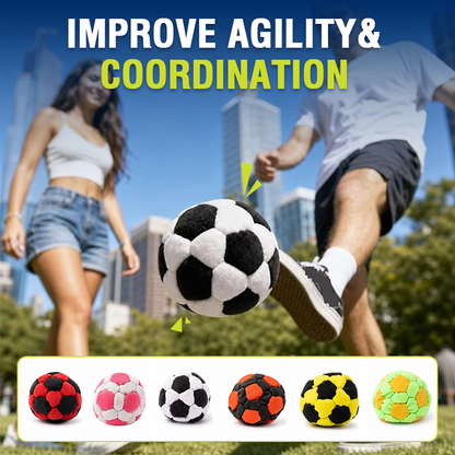 Devareon® 6 Pack Soccer Hackys Footbag Sacks - Soft Plush Footbags for Adults