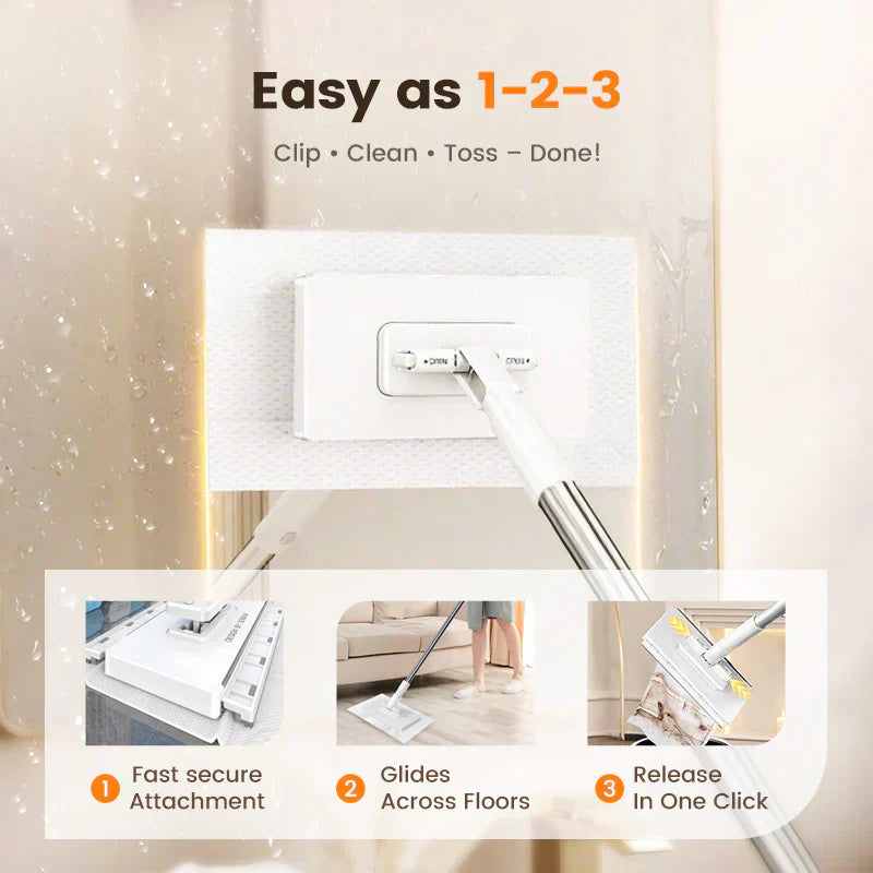 Devareon®🧹Disposable Dust Mop with 5 Reusable Cloths