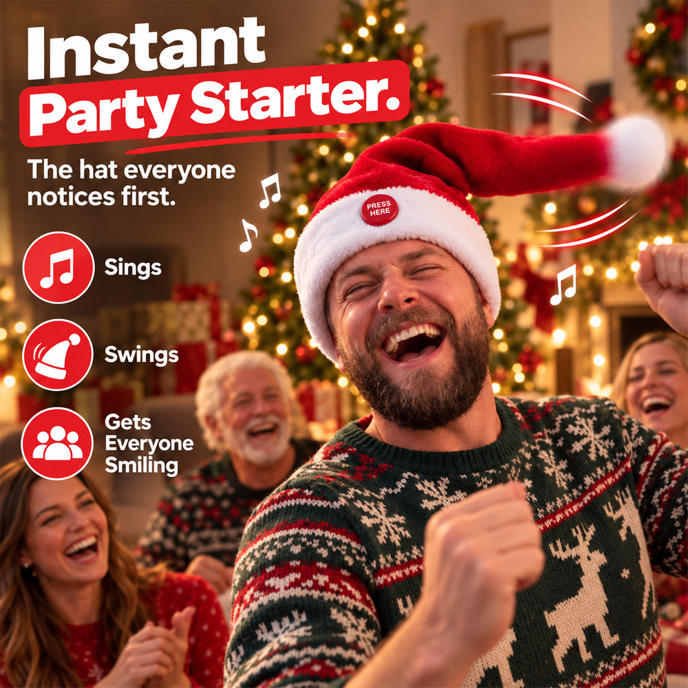 ✨🎅Singing & Dancing Santa Hat – The Christmas Hat That Steals the Party & Makes a Great Christmas Gift🎁 | Devareon®