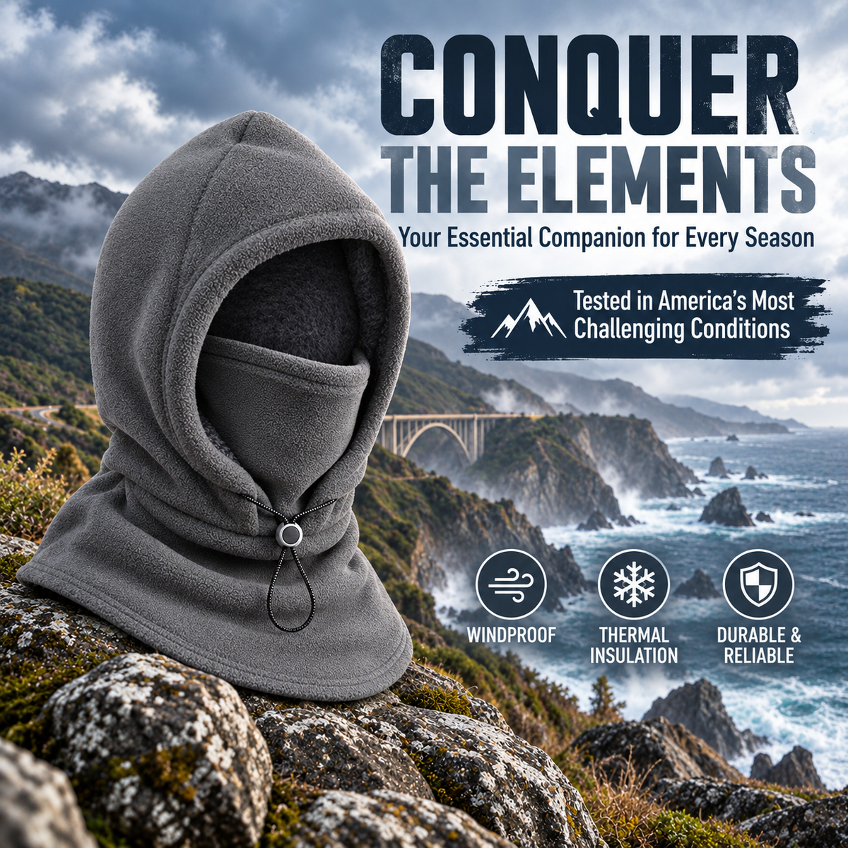 upsell⚡ Limited-Time 40% OFF ❄️ 3-in-1 Thermal Fleece Balaclava | Cozy Hood, Face Mask & Neck Warmer for Skiing, Cycling & Hiking| Devareon®