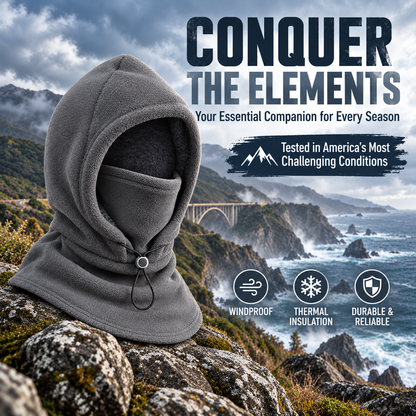 upsell⚡ Limited-Time 40% OFF ❄️ 3-in-1 Thermal Fleece Balaclava | Cozy Hood, Face Mask & Neck Warmer for Skiing, Cycling & Hiking| Devareon®