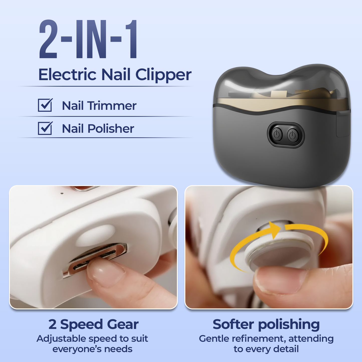 2026 Upgraded 2-in-1 Electric Nail Clipper & Polisher-Devareon®
