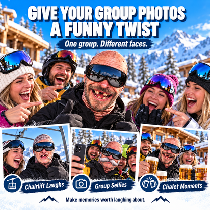 🤣❄️ Funny Realistic Face Ski Mask – Hilarious Winter Balaclava for Skiing, Snowboarding, Parties & Outdoor Fun! 🎿🔥| Devareon®