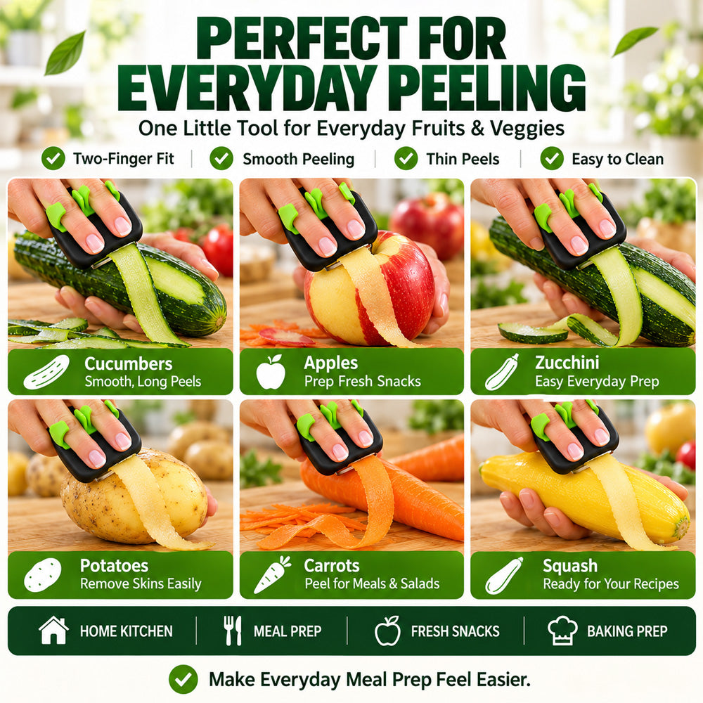 🔥 2026 New Arrivals | 🥕 Ergonomic Two-Finger Peeler – Effortless Fruit & Vegetable Peeling, Less Waste & More Convenience | Devareon®